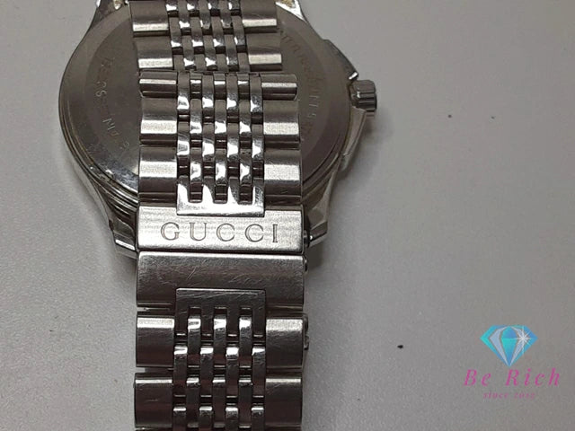 グッチ GUCCI Gタイムレス メンズ 腕時計 デイト 126.4 黒 ブラック シルバー SS ブレス アナログ クォーツ QZ ウォッチ G-TIMELESS 【中古】【送料無料】 bt3373