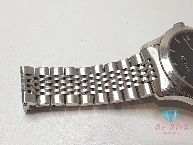 グッチ GUCCI Gタイムレス メンズ 腕時計 デイト 126.4 黒 ブラック シルバー SS ブレス アナログ クォーツ QZ ウォッチ G-TIMELESS 【中古】【送料無料】 bt3373