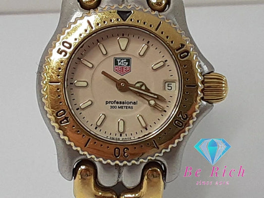 タグホイヤー TAG HEUER セル プロフェッショナル 200M レディース 腕時計 デイト WG1421-0 アイボリー シルバー ゴールド SS GP ブレス アナログ クォーツ QZ ウォッチ Professional   【中古】【送料無料】 bt3378