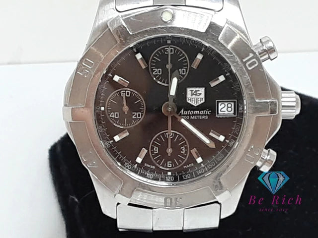 タグ ホイヤー TAG HEUER エクスクルーシブ クロノグラフ 自動巻き メンズ 腕時計 デイト CN2111.BA0339 黒 ブラック シルバー SS ブレス ロゴ アナログ オートマ AT ウォッチ  【中古】【送料無料】 bt3382