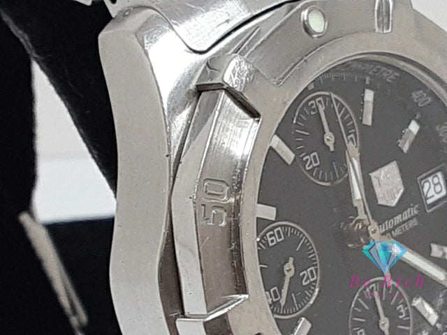 タグ ホイヤー TAG HEUER エクスクルーシブ クロノグラフ 自動巻き メンズ 腕時計 デイト CN2111.BA0339 黒 ブラック シルバー SS ブレス ロゴ アナログ オートマ AT ウォッチ  【中古】【送料無料】 bt3382