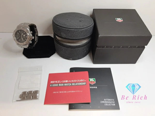 タグ ホイヤー TAG HEUER エクスクルーシブ クロノグラフ 自動巻き メンズ 腕時計 デイト CN2111.BA0339 黒 ブラック シルバー SS ブレス ロゴ アナログ オートマ AT ウォッチ  【中古】【送料無料】 bt3382
