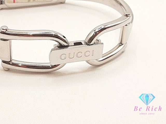 グッチ GUCCI レディース 腕時計 バングル ウォッチ 1500L 黒 ブラック シルバー SS ブレス レクタンギュラー アナログ クォーツ QZ 【中古】【送料無料】 bt3386