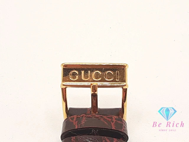 グッチ GUCCI メンズ 腕時計 3001M ゴールド ブラウン 茶 SS レザー ブレス アナログ クォーツ QZ ウォッチ オールド ヴィンテージ アンティーク 【中古】【送料無料】 bt3388