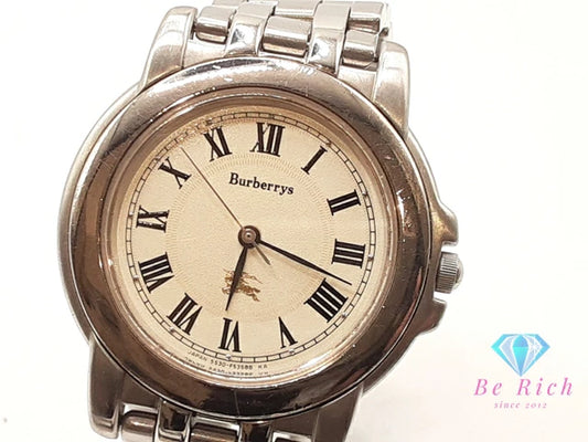 バーバリー BURBERRY レディース 腕時計 5530-F51693 白 ホワイト シルバー SS ブレス ロゴ アナログ クォーツ QZ ウォッチ Burberrys 【中古】【送料無料】 bt3394