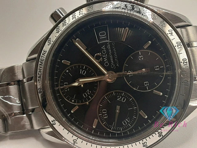 OH 外装 仕上げ済 オメガ OMEGA スピードマスター デイト クロノグラフ 自動巻き メンズ 腕時計 3513.50 ブラック 黒 シルバー SS ブレス オートマ AT アナログ ウォッチ  【中古】【送料無料】  bt3396