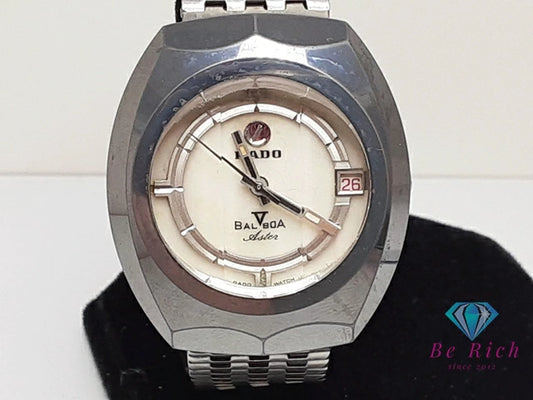 ラドー RADO バルボア アスター V 自動巻き メンズ 腕時計 デイト 白 ホワイト アイボリー シルバー SS ブレス アナログ オートマ AT ウォッチ アンティーク ヴィンテージ BAL BOA Aster  【中古】【送料無料】 bt3408