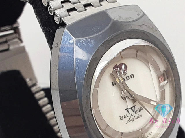 ラドー RADO バルボア アスター V 自動巻き メンズ 腕時計 デイト 白 ホワイト アイボリー シルバー SS ブレス アナログ オートマ AT ウォッチ アンティーク ヴィンテージ BAL BOA Aster  【中古】【送料無料】 bt3408