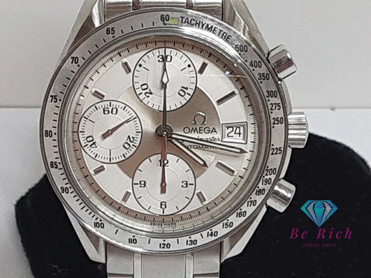 オメガ OMEGA スピードマスター デイト クロノグラフ 自動巻き メンズ 腕時計 3513.30 白 ホワイト シルバー SS ブレス オートマ AT アナログ ウォッチ Speedmaster  【中古】【送料無料】  bt3411