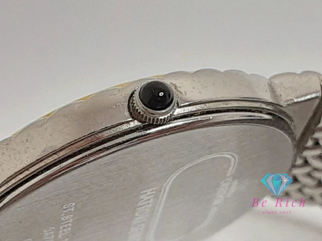 セイコー クレドール SEIKO CREDOR K18KT ベゼル ブルー メノウ ダイヤル レディース 腕時計 5A70-0260 黒 ブラック シルバー SS ブレス クォーツ QZ アナログ ウォッチ 18金 YG 服部 HATTORI  【中古】【送料無料】 bt3422