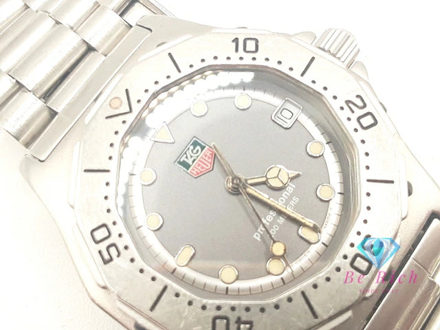 タグホイヤー TAG HEUER プロフェッショナル 3000 シリーズ 932.213 腕時計 200M 防水 デイト グレー シルバー SS アナログ クォーツ QZ ウォッチ ボーイズ ユニセックス メンズ レディース 【中古】【送料無料】 bt3439