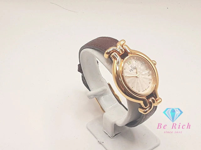 フェンディ FENDI オロロジ チェンジ ベルト レディース 腕時計 640L シルバー ブラウン 茶 SS レザー ブレス アナログ クォーツ QZ ウォッチ 替え  【中古】【送料無料】 bt3451