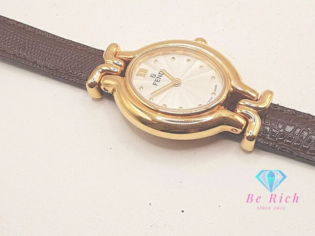 フェンディ FENDI オロロジ チェンジ ベルト レディース 腕時計 640L シルバー ブラウン 茶 SS レザー ブレス アナログ クォーツ QZ ウォッチ 替え  【中古】【送料無料】 bt3451