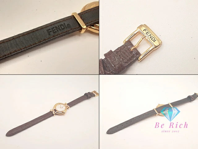 フェンディ FENDI オロロジ チェンジ ベルト レディース 腕時計 640L シルバー ブラウン 茶 SS レザー ブレス アナログ クォーツ QZ ウォッチ 替え  【中古】【送料無料】 bt3451
