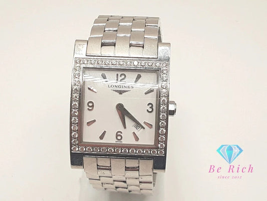 ロンジン LONGINES ドルチェ ヴィータ ダイヤ ベゼル レディース 腕時計 L5.530.0 スクエア 白 ホワイト シルバー SS ブレス アナログ クオーツ QZ ウォッチ ビータ dolce vita  【中古】【送料無料】 bt3456