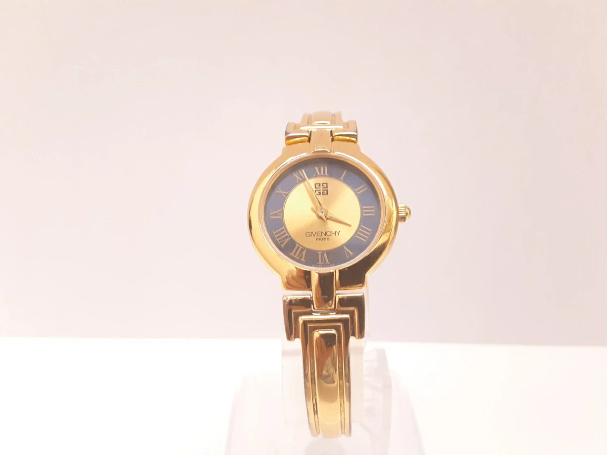 ジバンシィ GIVENCHY バングル ウォッチ レディース 腕時計 青 ブルー ゴールド SS GP ブレス ロゴ アナログ クォーツ QZ ウォッチ 【中古】【送料無料】 bt3474