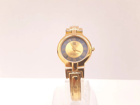 ジバンシィ GIVENCHY バングル ウォッチ レディース 腕時計 青 ブルー ゴールド SS GP ブレス ロゴ アナログ クォーツ QZ ウォッチ 【中古】【送料無料】 bt3474