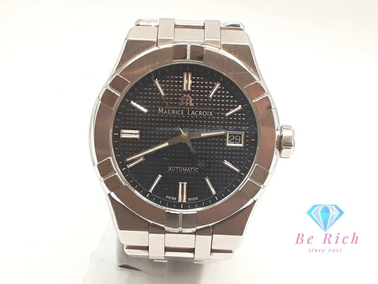モーリス ラクロア MAURICE LACROIX アイコン デイト AI6007-SS002-330-1-J 自動巻き メンズ 腕時計 黒 ブラック シルバー SS ブレス アナログ オートマ AT ウォッチ AIKON  【中古】【送料無料】 bt3475