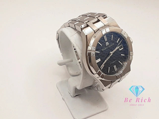 モーリス ラクロア MAURICE LACROIX アイコン デイト AI6007-SS002-330-1-J 自動巻き メンズ 腕時計 黒 ブラック シルバー SS ブレス アナログ オートマ AT ウォッチ AIKON  【中古】【送料無料】 bt3475
