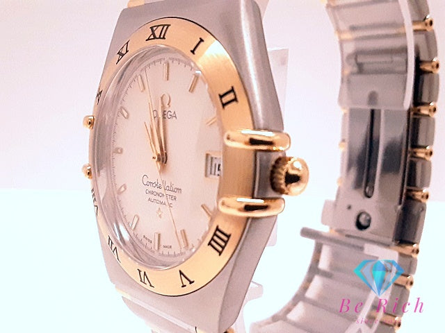 OH 外装仕上げ済 オメガ OMEGA コンステレーション デイト 自動巻き メンズ 腕時計 1212.30 白 ホワイト シルバー ゴールド SS YG ブレス アナログ オートマ AT ウォッチ Constellation  【中古】【送料無料】 bt3509