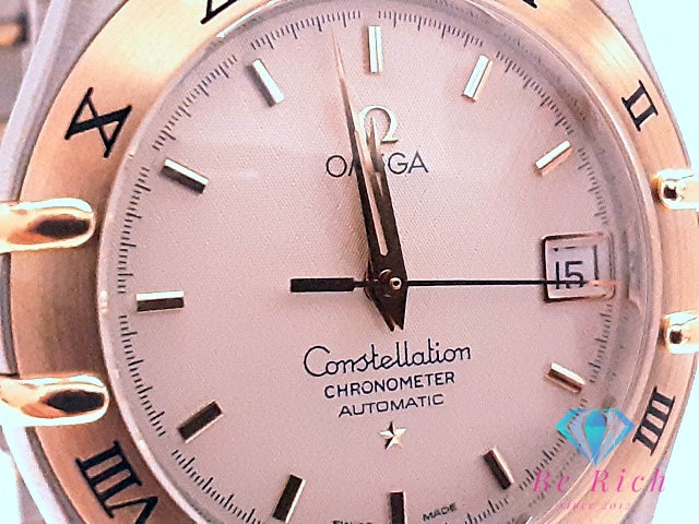 OH 外装仕上げ済 オメガ OMEGA コンステレーション デイト 自動巻き メンズ 腕時計 1212.30 白 ホワイト シルバー ゴールド SS YG ブレス アナログ オートマ AT ウォッチ Constellation  【中古】【送料無料】 bt3509