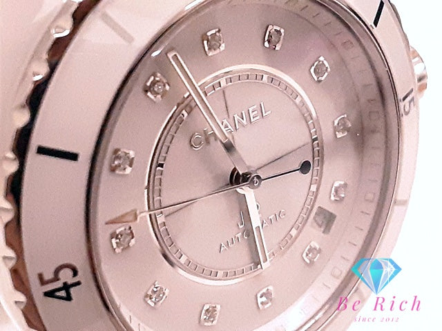 OH 外装仕上済 シャネル CHANEL J12 H5705 セラミック デイト 自動巻き メンズ 腕時計 ホワイト 白 ブレス アナログ オートマ AT ウォッチ 【中古】【送料無料】 bt3513