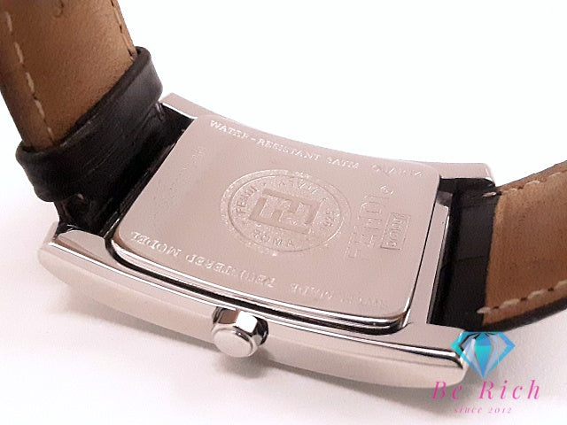 フェンディ FENDI オロロジ メンズ 腕時計 004-7000G-969 スモセコ スクエア 黒 ブラック SS レザー ブレス アナログ クォーツ QZ ウォッチ  【中古】【送料無料】 bt3516
