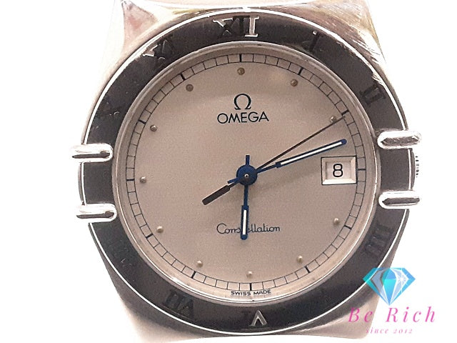 オメガ OMEGA コンステレーション デイト メンズ 腕時計 396.1070/1080 白 ホワイト YG フラット ベゼル SS ブレス アナログ クォーツ QZ ウォッチ Constellation  【中古】【送料無料】 bt3524