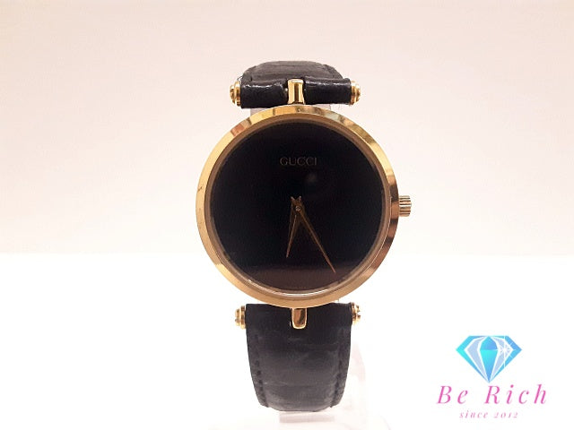 グッチ GUCCI ボーイズ 腕時計 シェリー ウェブ 黒 ブラック SS レザー ブレス ロゴ アナログ クォーツ QZ ウォッチ ヴィンテージ アンティーク メンズ レディース  【中古】【送料無料】 bt3546