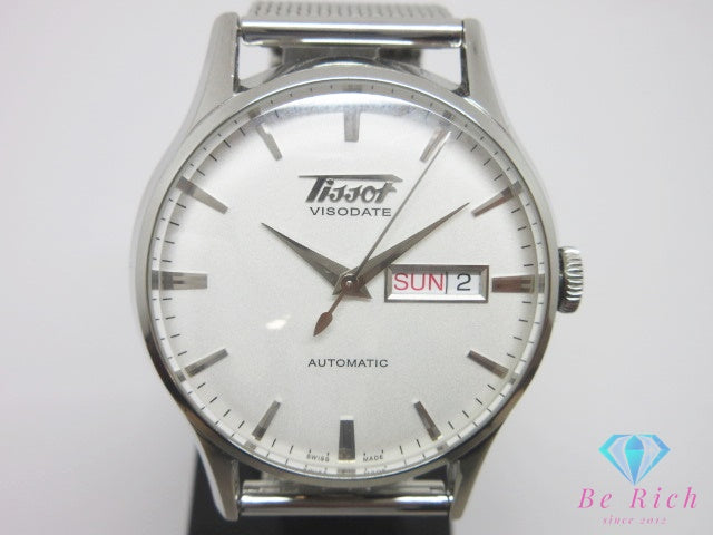 ティソ Tissot ヘリテージ ヴィソデート T019430B 自動巻き メンズ 腕時計 デイデイト 白 ホワイト シルバー SS メッシュ ブレス オートマ AT ウォッチ Heritage Visodate 【中古】【送料無料】 bt3588