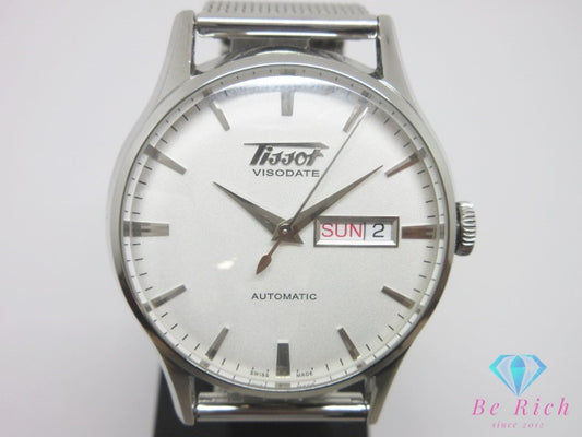ティソ Tissot ヘリテージ ヴィソデート T019430B 自動巻き メンズ 腕時計 デイデイト 白 ホワイト シルバー SS メッシュ ブレス オートマ AT ウォッチ Heritage Visodate 【中古】【送料無料】 bt3588