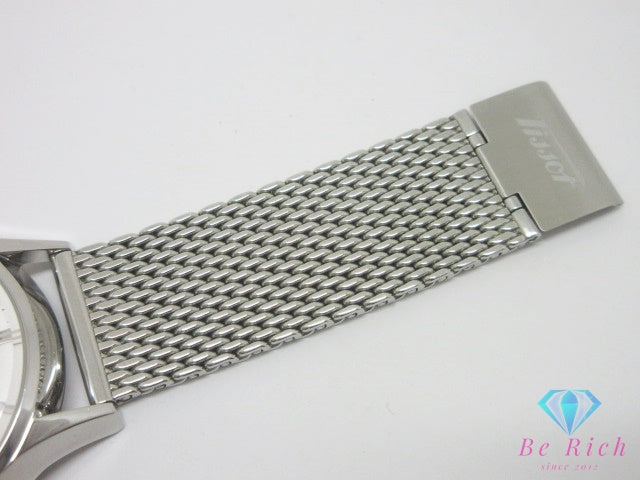 ティソ Tissot ヘリテージ ヴィソデート T019430B 自動巻き メンズ 腕時計 デイデイト 白 ホワイト シルバー SS メッシュ ブレス オートマ AT ウォッチ Heritage Visodate 【中古】【送料無料】 bt3588