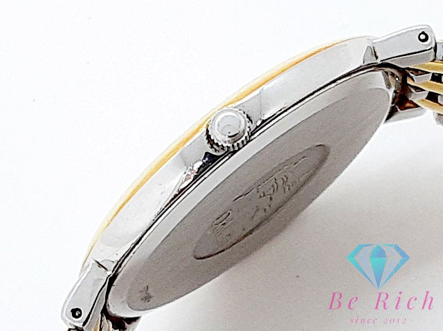 オメガ OMEGA デビル クラシック デイト メンズ 腕時計 7210.23.00 白 ホワイト シルバー YG コンビ SS ブレス アナログ クォーツ QZ ウォッチ デ ヴィル DE VILLE CLASSICS 【中古】【送料無料】 bt3589