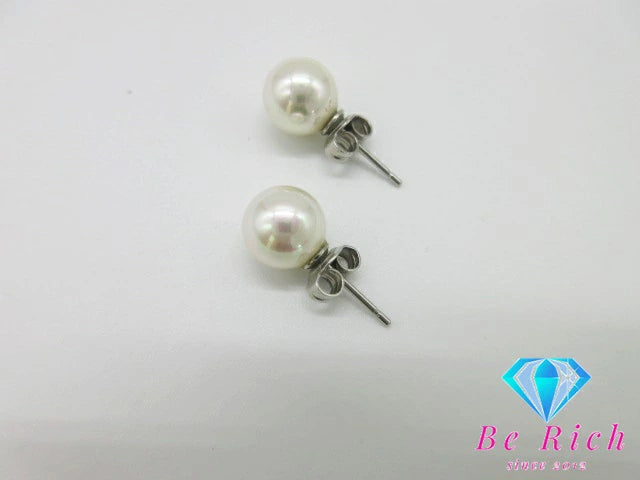 フェイク パール 7mm 珠 デザイン ネックレス ペンダント ピアス セット SILVER シルバー 宝石 ジュエリー アクセサリー パーティ フォーマル 【中古】【送料無料】dgs2751