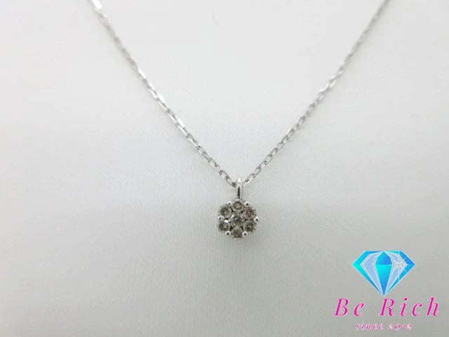 SILVER シルバー ストーン 0.10ct  デザイン ネックレス ペンダント SV 925 メレ 宝石 ジュエリー アクセサリー 【中古】【送料無料】 dgs3050