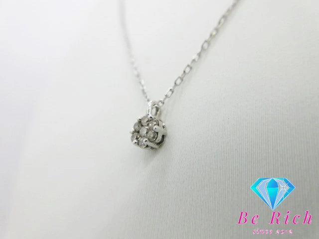 SILVER シルバー ストーン 0.10ct  デザイン ネックレス ペンダント SV 925 メレ 宝石 ジュエリー アクセサリー 【中古】【送料無料】 dgs3050