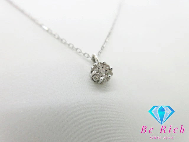 SILVER シルバー ストーン 0.10ct  デザイン ネックレス ペンダント SV 925 メレ 宝石 ジュエリー アクセサリー 【中古】【送料無料】 dgs3050