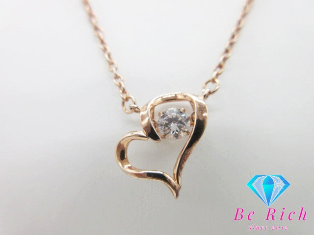 シルバー キュービック ジルコニア 付 ハート モチーフ ネックレス ペンダント ブロンズ SV 925 SILVER CZ ジュエリー アクセサリー ZIRCONIA FROM SWAROVSKI 【中古】【送料無料】dgs3071