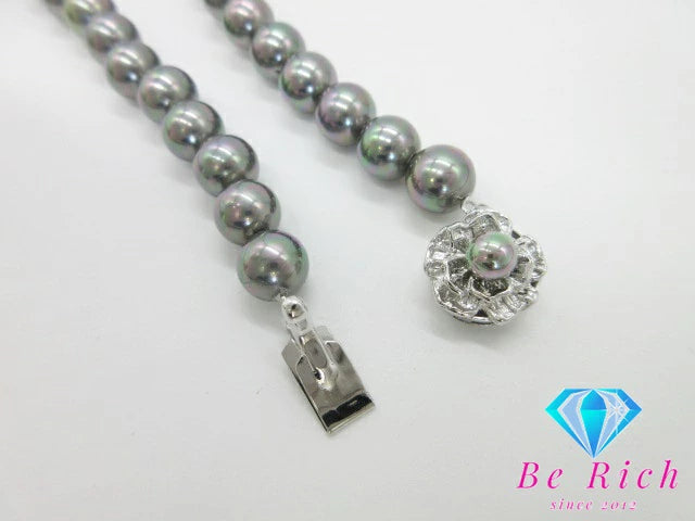 フェイク パール 8mm 珠 ネックレス ペンダント ブラック  宝石 ジュエリー アクセサリー パーティ フォーマル 【中古】【送料無料】dgs3188