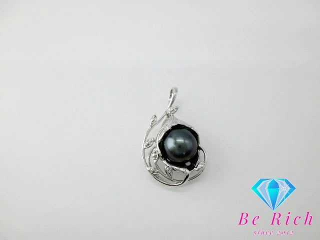 SV 925 シルバー パール付 花 フラワー モチーフ デザイン ネックレス ペンダント トップ ヘッド SILVER ジュエリー アクセサリー 【中古】【送料無料】dgs3230