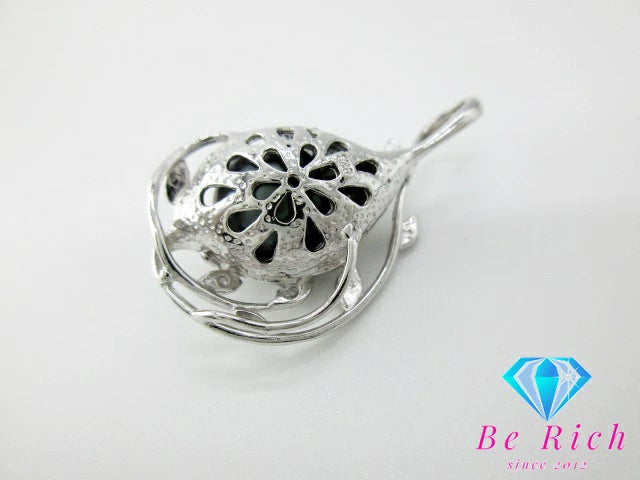 SV 925 シルバー パール付 花 フラワー モチーフ デザイン ネックレス ペンダント トップ ヘッド SILVER ジュエリー アクセサリー 【中古】【送料無料】dgs3230