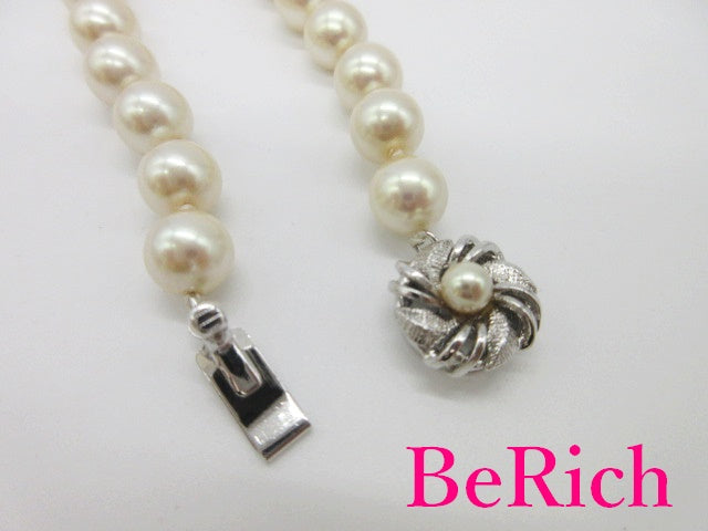 イミテーション パール 真珠 8mm 珠 デザイン ネックレス ペンダント シルバー SILVER 宝石 ジュエリー アクセサリー パーティ フォーマル 【中古】【送料無料】dgs3365