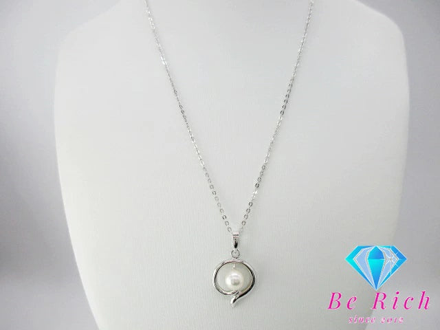 パール 真珠 6.5mm 珠 付 デザイン ネックレス ペンダント SILVER 925 シルバー ジュエリー アクセサリー パーティ フォーマル 【中古】【送料無料】dgs3439