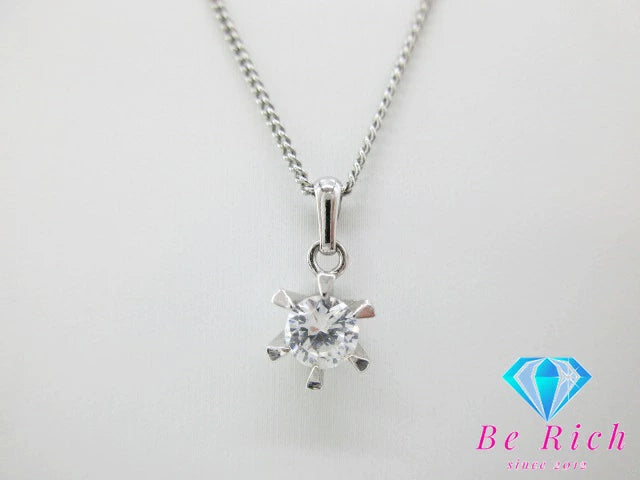 SILVER シルバー キュービック ジルコニア 付 デザイン ネックレス ペンダント  SV ジュエリー アクセサリー 【中古】【送料無料】 dgs3580