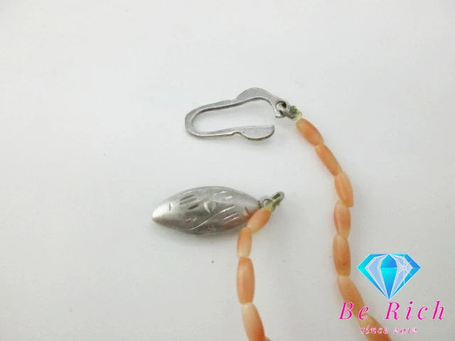 サンゴ 珊瑚 デザイン ネックレス ペンダント シルバー SILVER コーラル ピンク ジュエリー アクセサリー 【中古】【送料無料】dgs3605