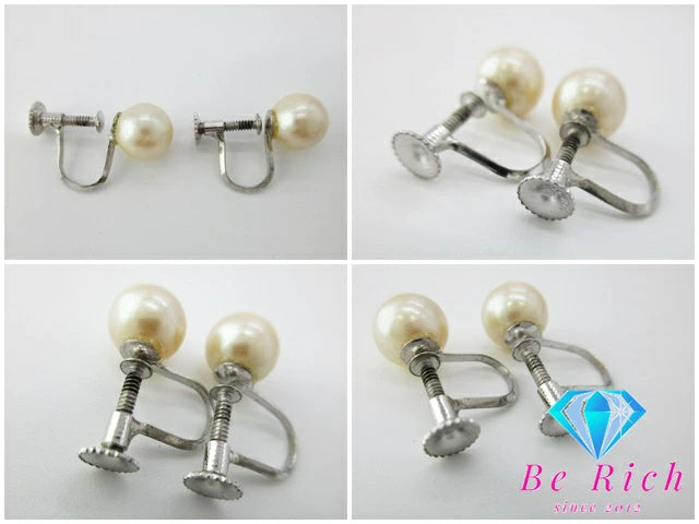 パール 真珠 3 - 8mm 珠 2連 デザイン ネックレス ペンダント イヤリング セット シルバー SILVER SV 宝石 ジュエリー アクセサリー パーティ フォーマル 【中古】【送料無料】dgs3811