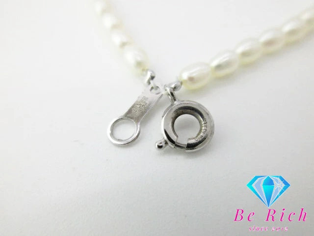 淡水 ライス パール 真珠 デザイン ネックレス ペンダント SILVER 925 シルバー ジュエリー アクセサリー パーティ フォーマル 【中古】【送料無料】dgs3991
