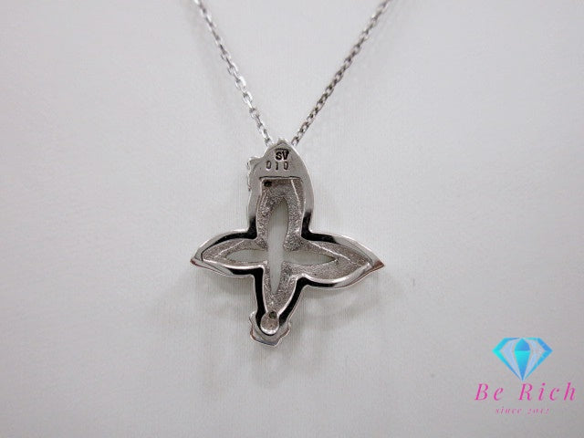 美品 SILVER 925 ダイヤモンド 付 デザイン ネックレス ペンダント メレ シルバー 鑑別書 SV 925 ジュエリー アクセサリー 【中古】【送料無料】 dgs4160