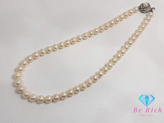 パール 真珠 7.5 - 8mm 珠 デザイン ネックレス ペンダント シルバー SILVER 宝石 ジュエリー アクセサリー パーティ フォーマル 【中古】【送料無料】dgs4177