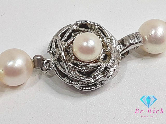 パール 真珠 7.5 - 8mm 珠 デザイン ネックレス ペンダント シルバー SILVER 宝石 ジュエリー アクセサリー パーティ フォーマル 【中古】【送料無料】dgs4177